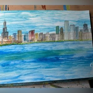 Chicago Skyline Watercolor Art Print